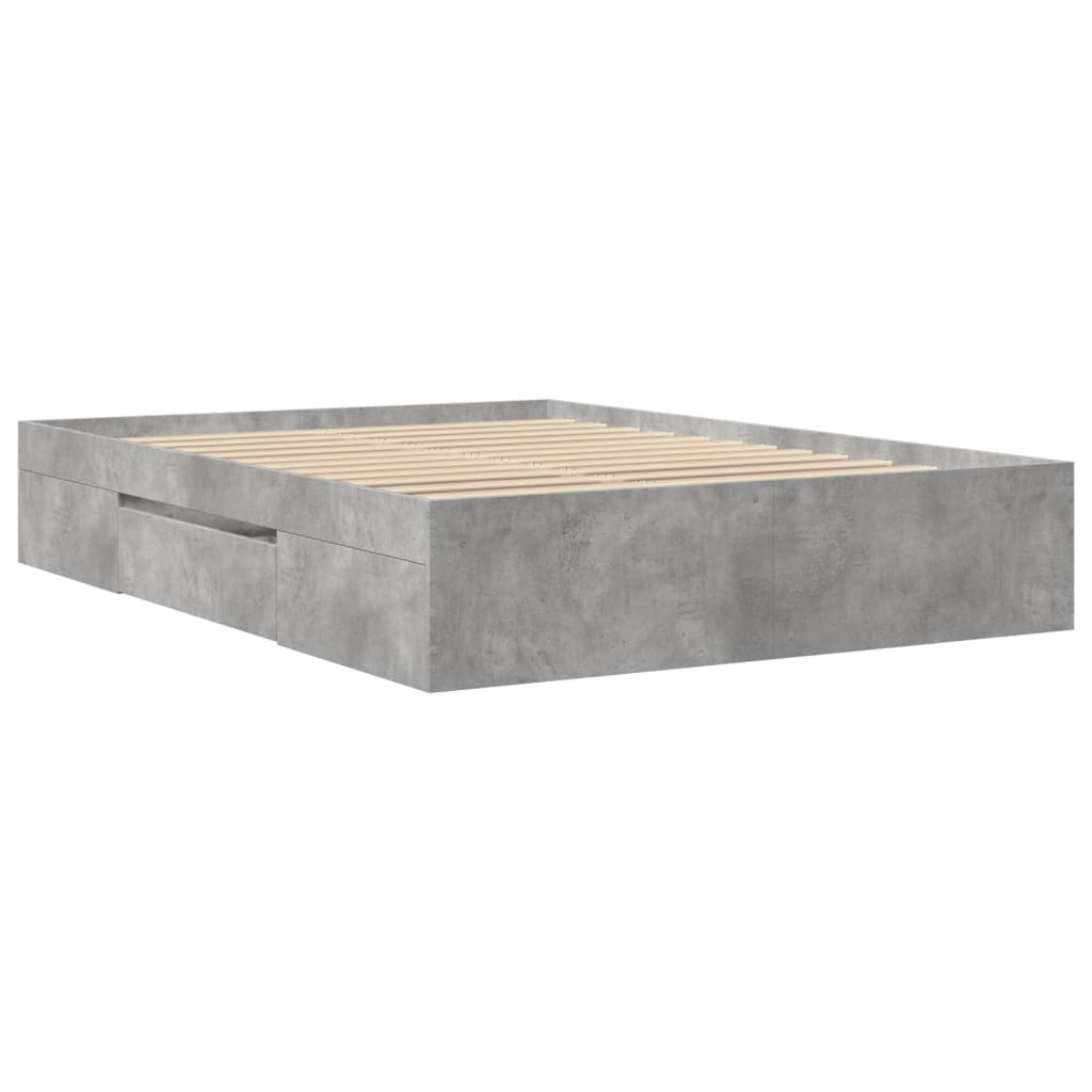 Bedframe bewerkt hout betongrijs 120x190 cm is nu te koop bij PeponiXL, paradijselijk wonen!
