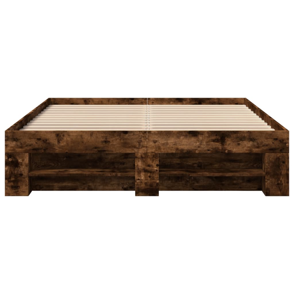 Bedframe zonder matras hout gerookt eikenkleurig 120x190 cm is nu te koop bij PeponiXL, paradijselijk wonen!