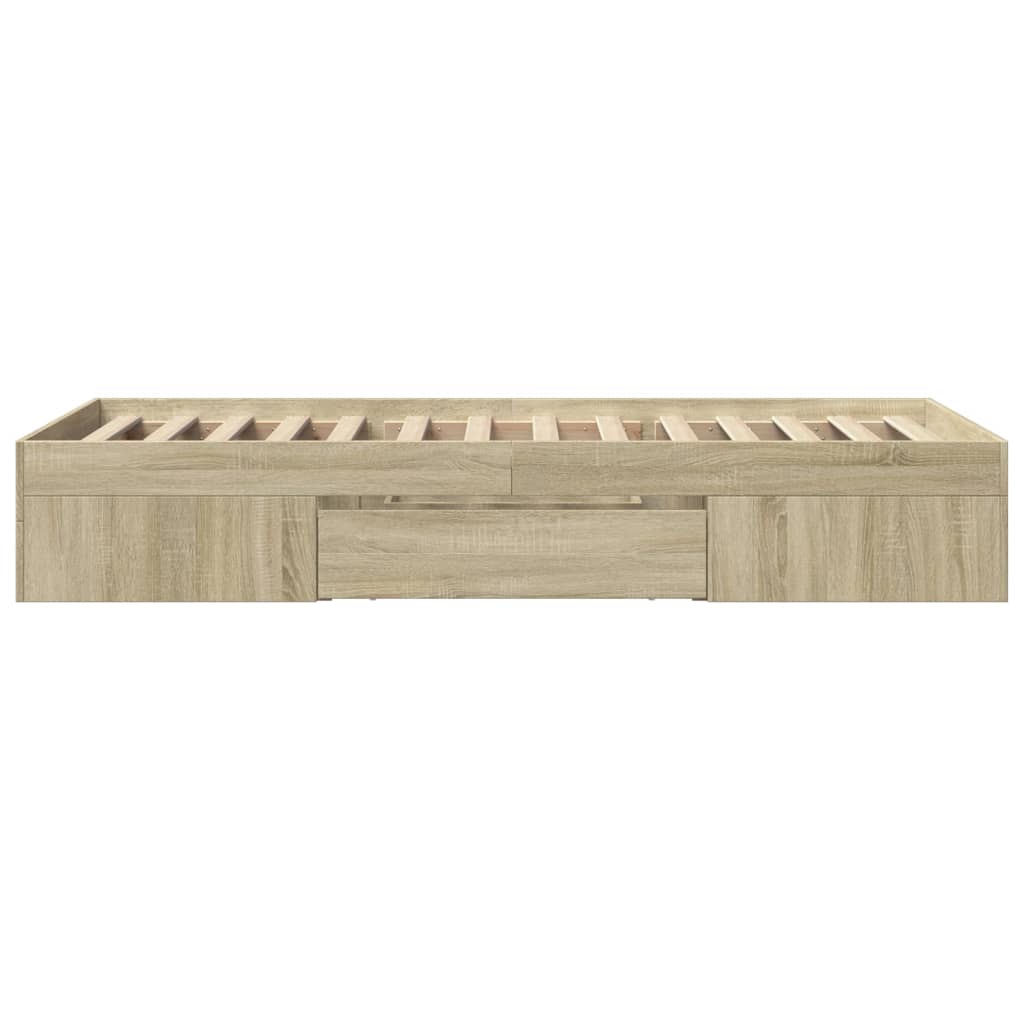 Bedframe zonder matras hout sonoma eikenkleurig 90x190 cm is nu te koop bij PeponiXL, paradijselijk wonen!