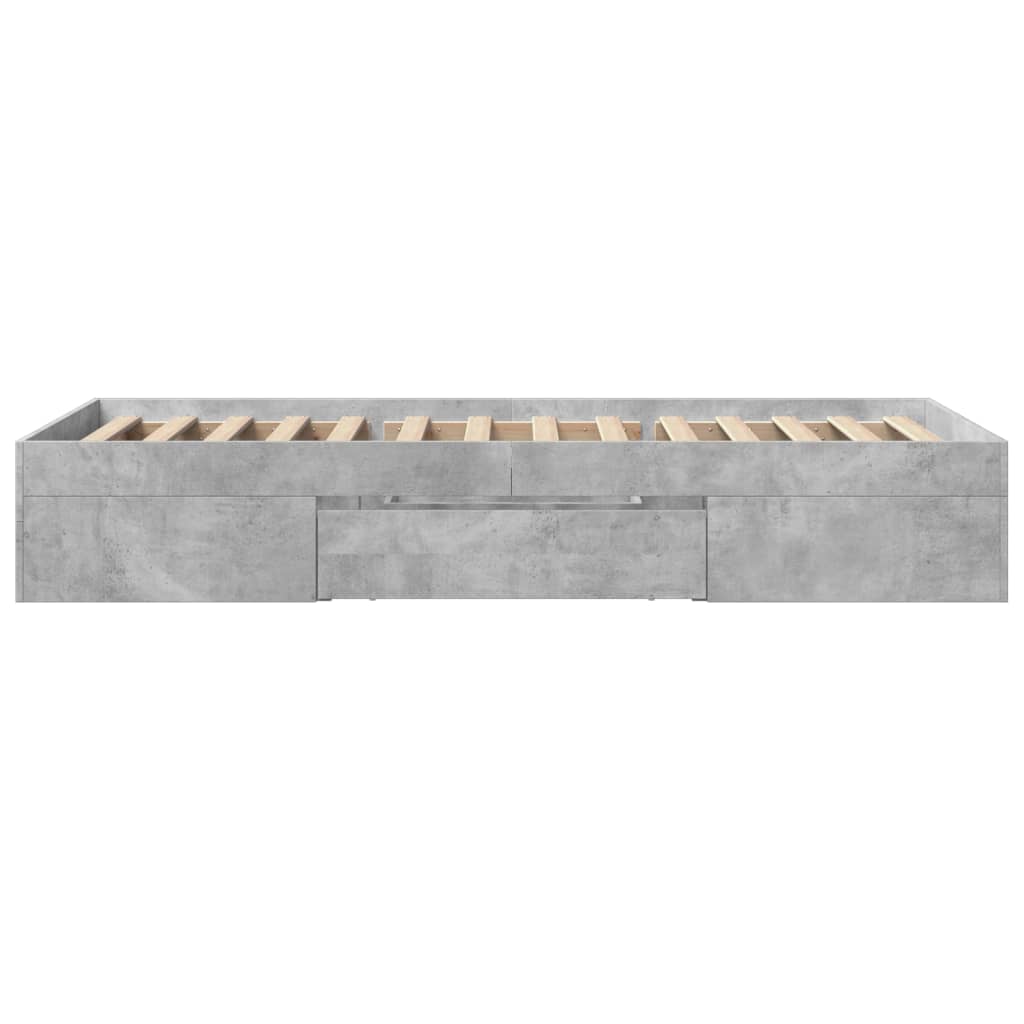 Bedframe bewerkt hout betongrijs 90x190 cm is nu te koop bij PeponiXL, paradijselijk wonen!