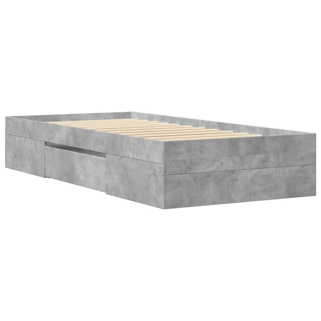Bedframe bewerkt hout betongrijs 90x190 cm is nu te koop bij PeponiXL, paradijselijk wonen!