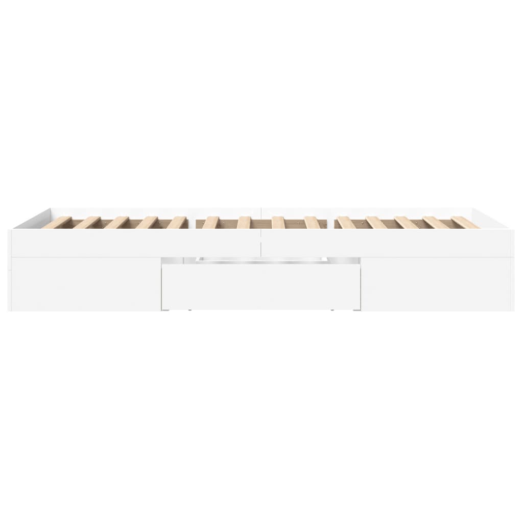 Bedframe bewerkt hout wit 75x190 cm is nu te koop bij PeponiXL, paradijselijk wonen!