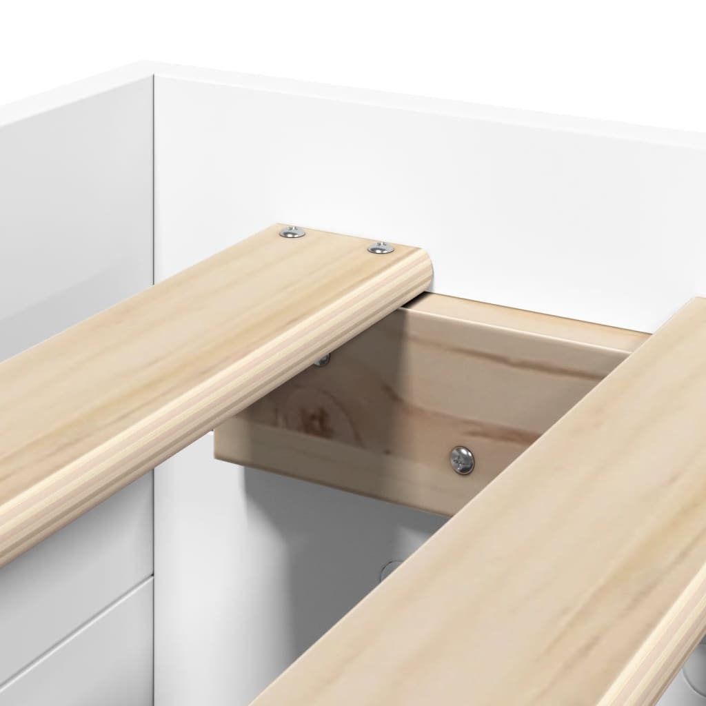 Bedframe bewerkt hout wit 75x190 cm is nu te koop bij PeponiXL, paradijselijk wonen!