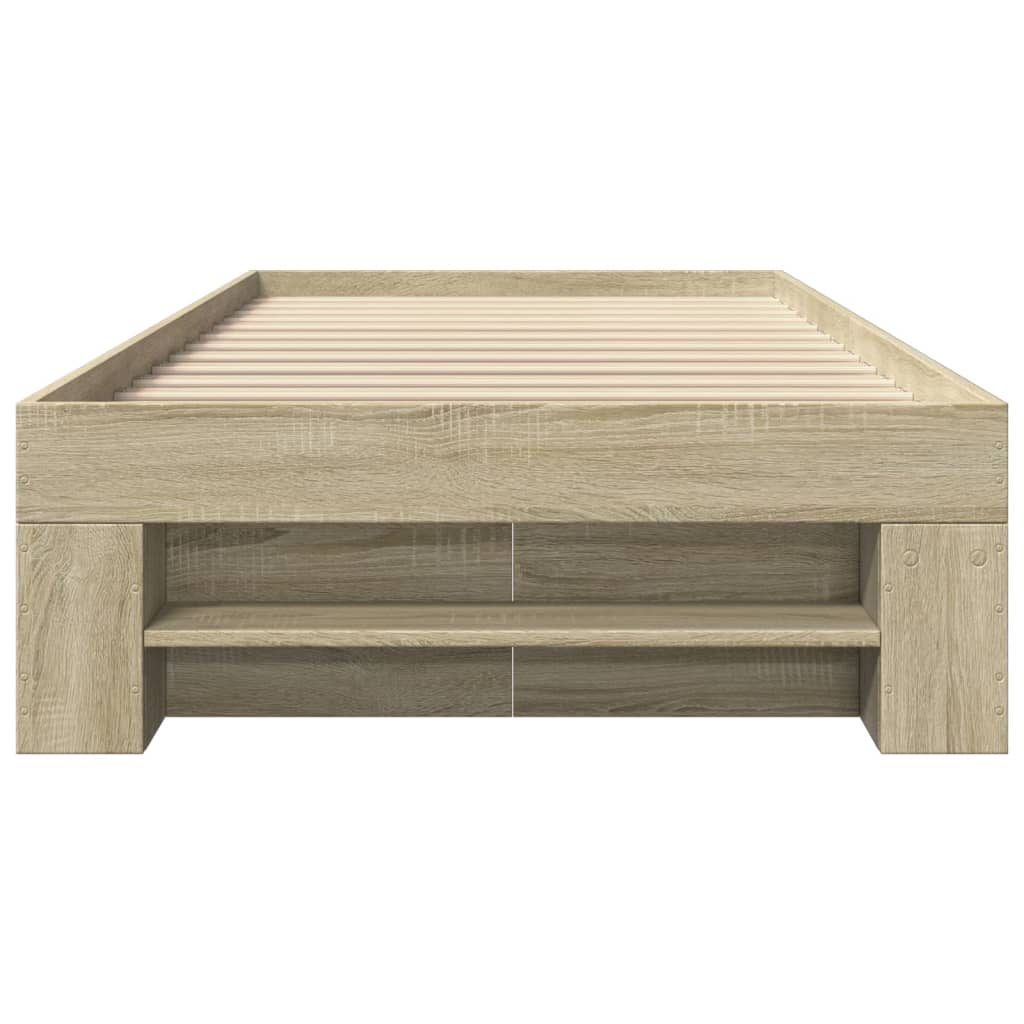 Bedframe zonder matras hout sonoma eikenkleurig 75x190 cm is nu te koop bij PeponiXL, paradijselijk wonen!