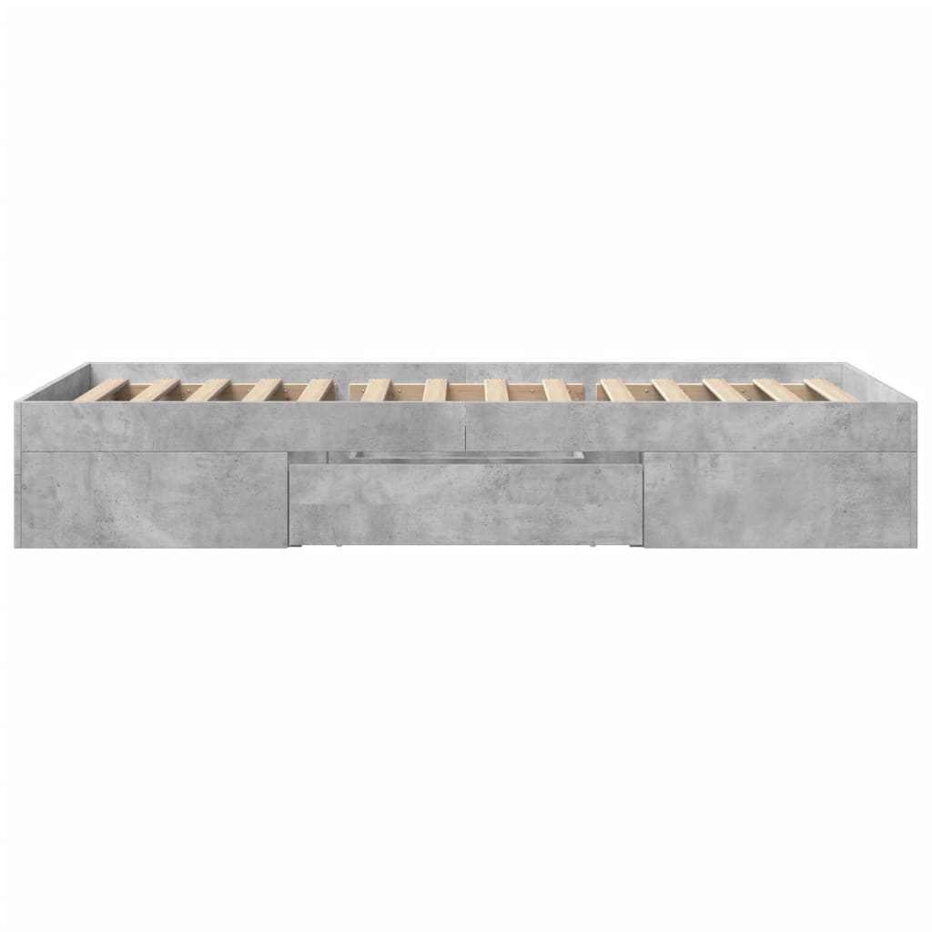 Bedframe bewerkt hout betongrijs 75x190 cm is nu te koop bij PeponiXL, paradijselijk wonen!