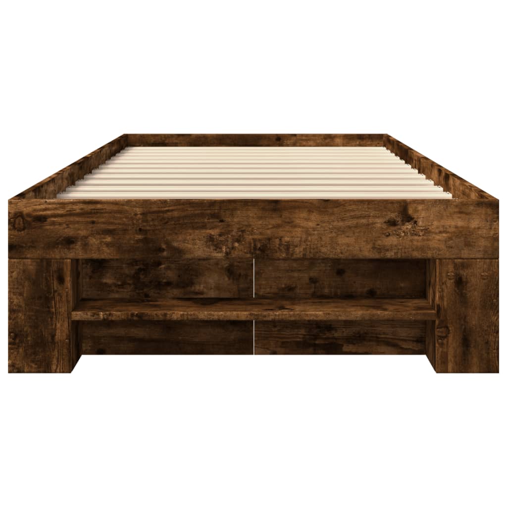 Bedframe zonder matras hout gerookt eikenkleurig 75x190 cm is nu te koop bij PeponiXL, paradijselijk wonen!