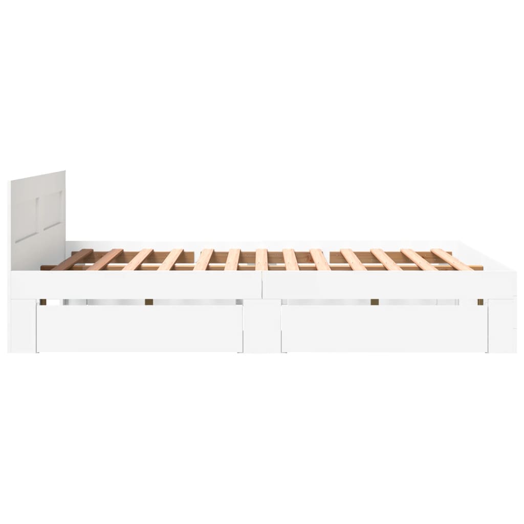 Bedframe met hoofdeinde zonder matras 160x200 cm wit is nu te koop bij PeponiXL, paradijselijk wonen!