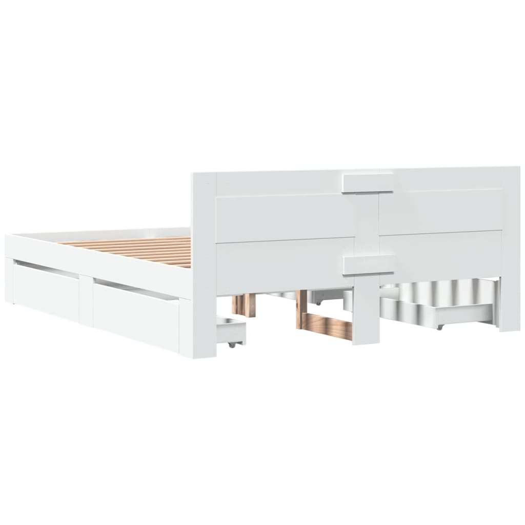 Bedframe met hoofdeinde zonder matras 160x200 cm wit is nu te koop bij PeponiXL, paradijselijk wonen!
