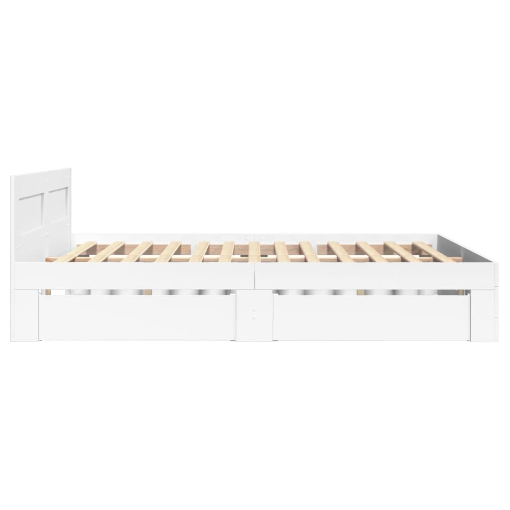 Bedframe met hoofdeinde zonder matras 120x200 cm wit is nu te koop bij PeponiXL, paradijselijk wonen!