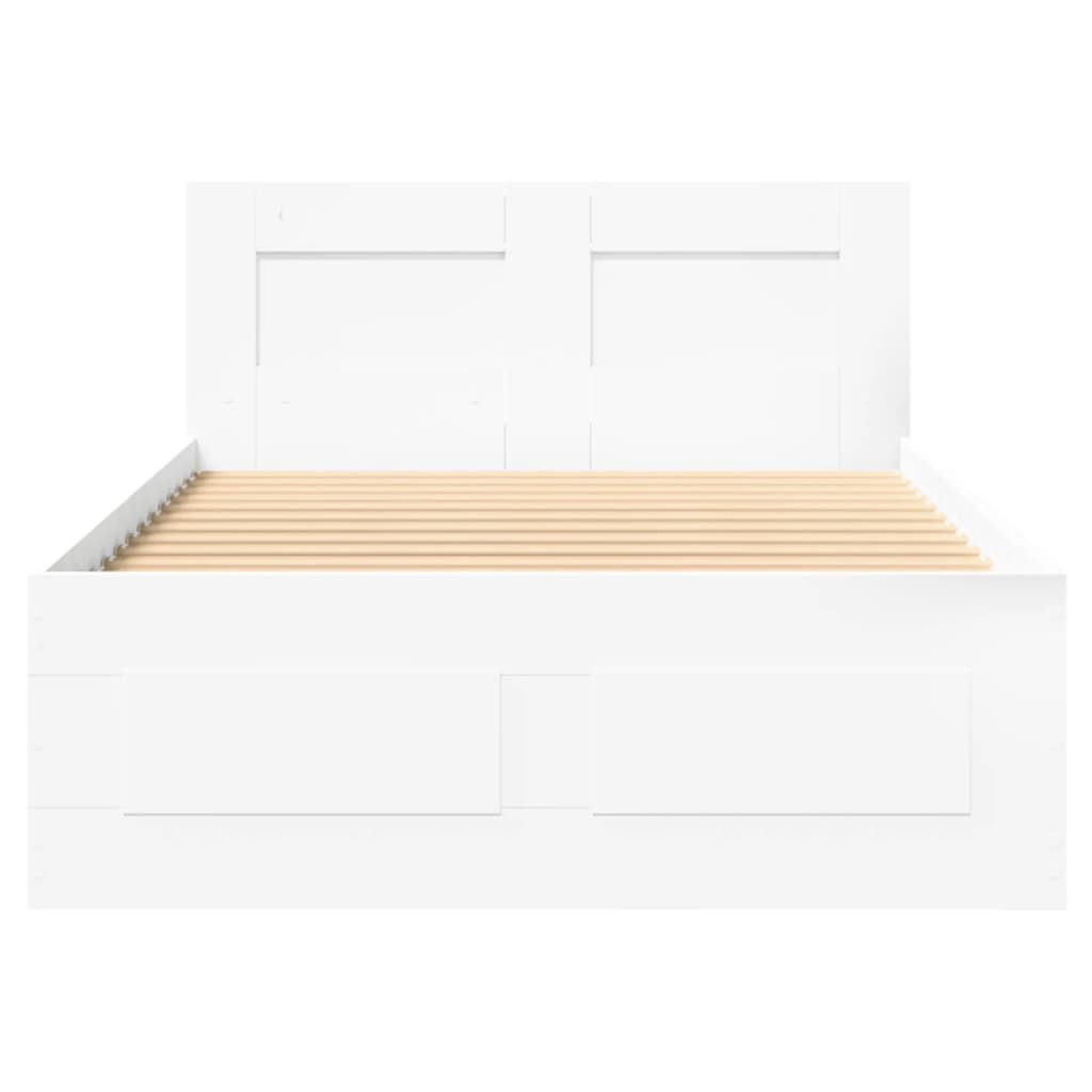Bedframe met hoofdeinde zonder matras 100x200 cm wit is nu te koop bij PeponiXL, paradijselijk wonen!