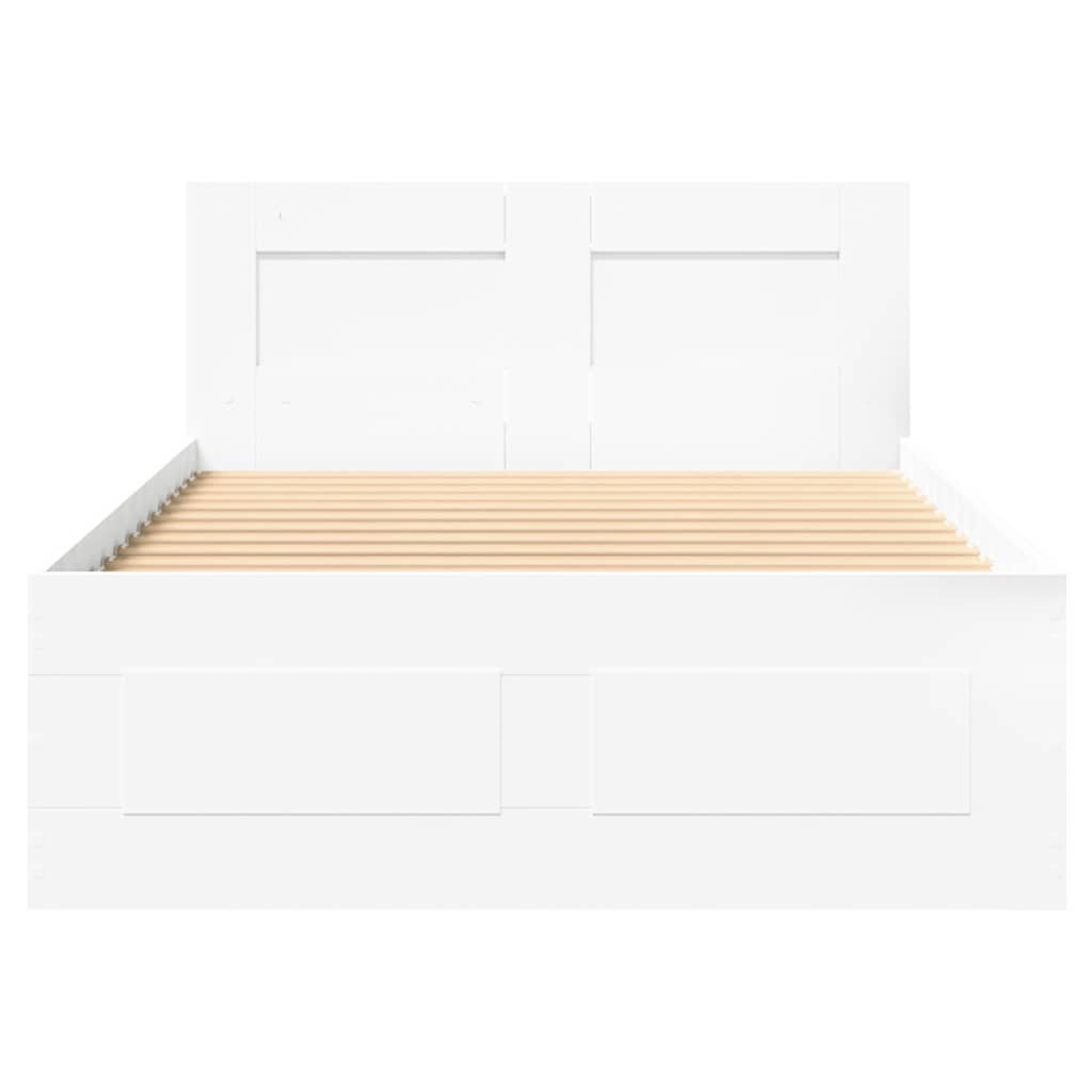 Bedframe met hoofdeinde zonder matras 90x200 cm wit is nu te koop bij PeponiXL, paradijselijk wonen!