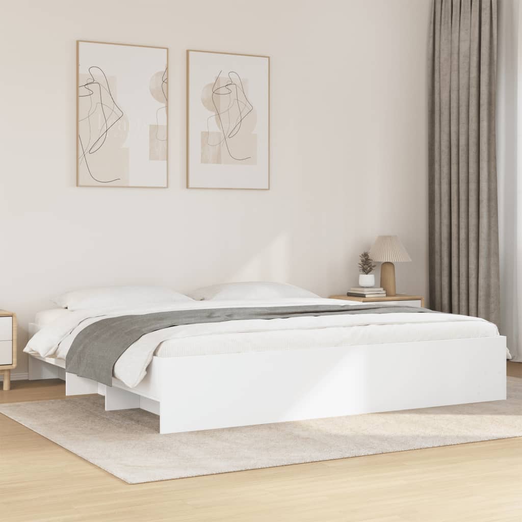 Bedframe massief hout wit 200x200 cm is nu te koop bij PeponiXL, paradijselijk wonen!