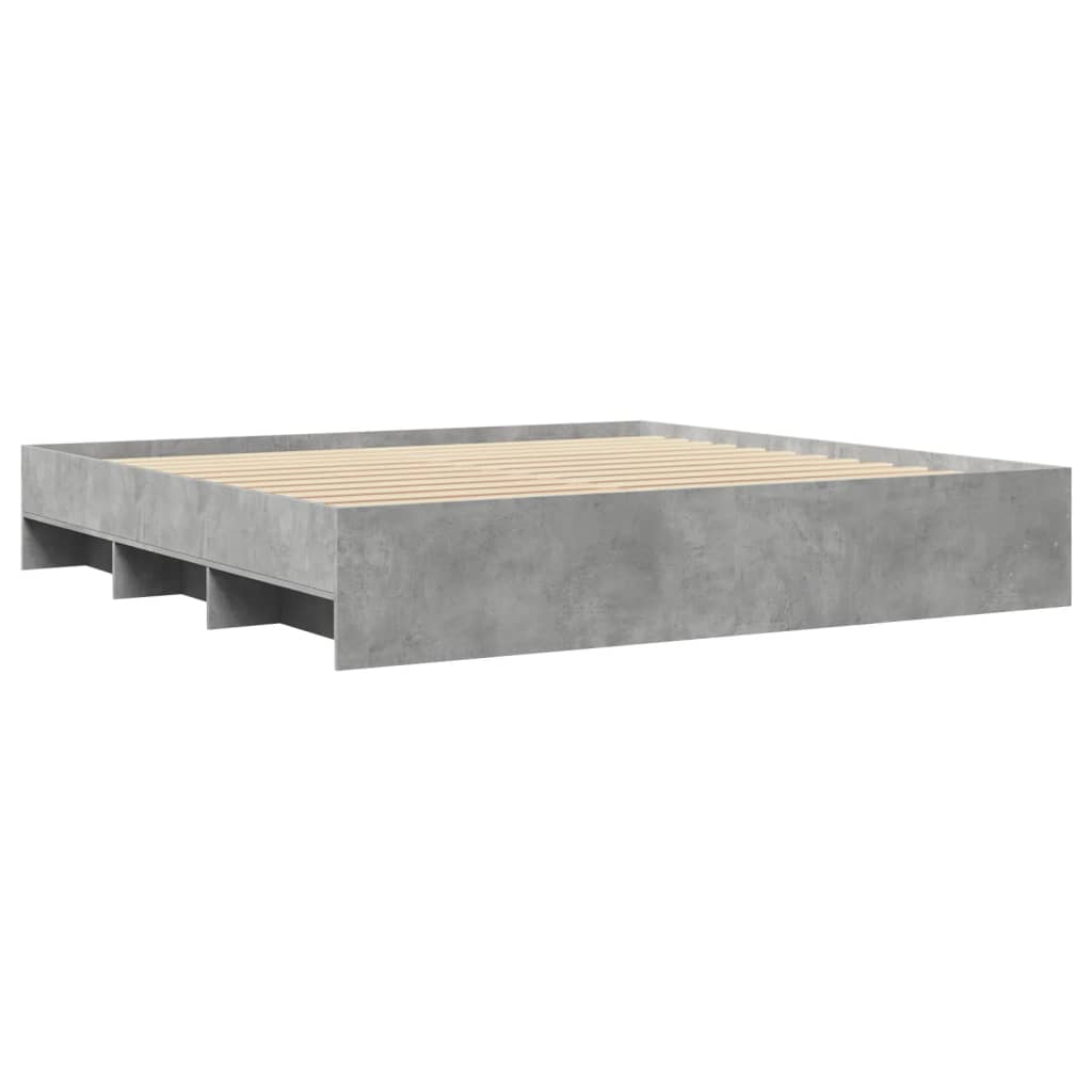 Bedframe bewerkt hout betongrijs 200x200 cm is nu te koop bij PeponiXL, paradijselijk wonen!