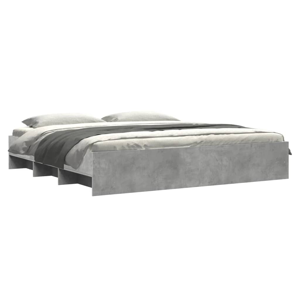 Bedframe bewerkt hout betongrijs 200x200 cm is nu te koop bij PeponiXL, paradijselijk wonen!