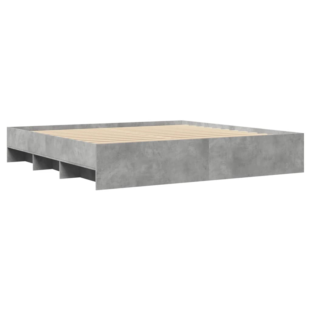 Bedframe bewerkt hout betongrijs 200x200 cm is nu te koop bij PeponiXL, paradijselijk wonen!
