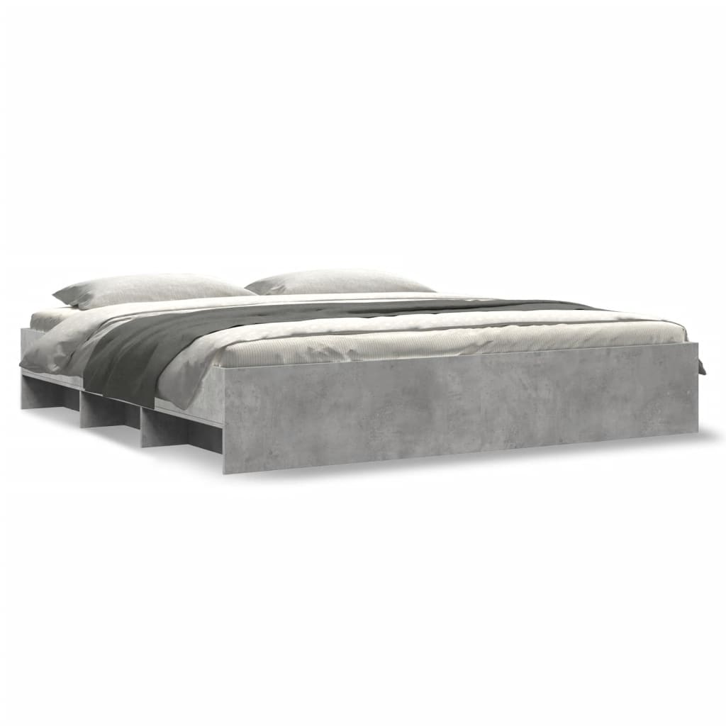 Bedframe bewerkt hout betongrijs 200x200 cm is nu te koop bij PeponiXL, paradijselijk wonen!