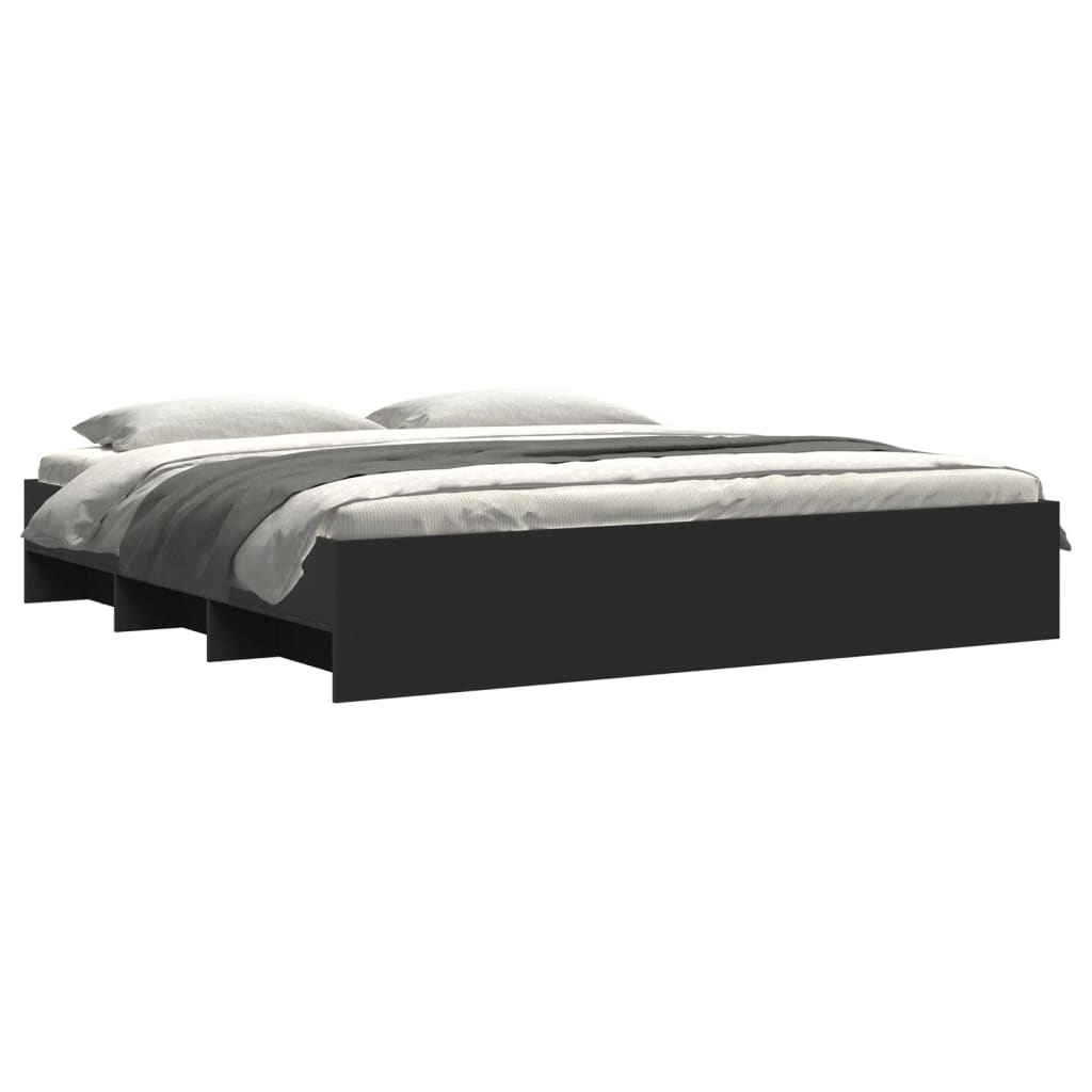 Bedframe zonder matras 180x200 cm spaanplaat zwart is nu te koop bij PeponiXL, paradijselijk wonen!