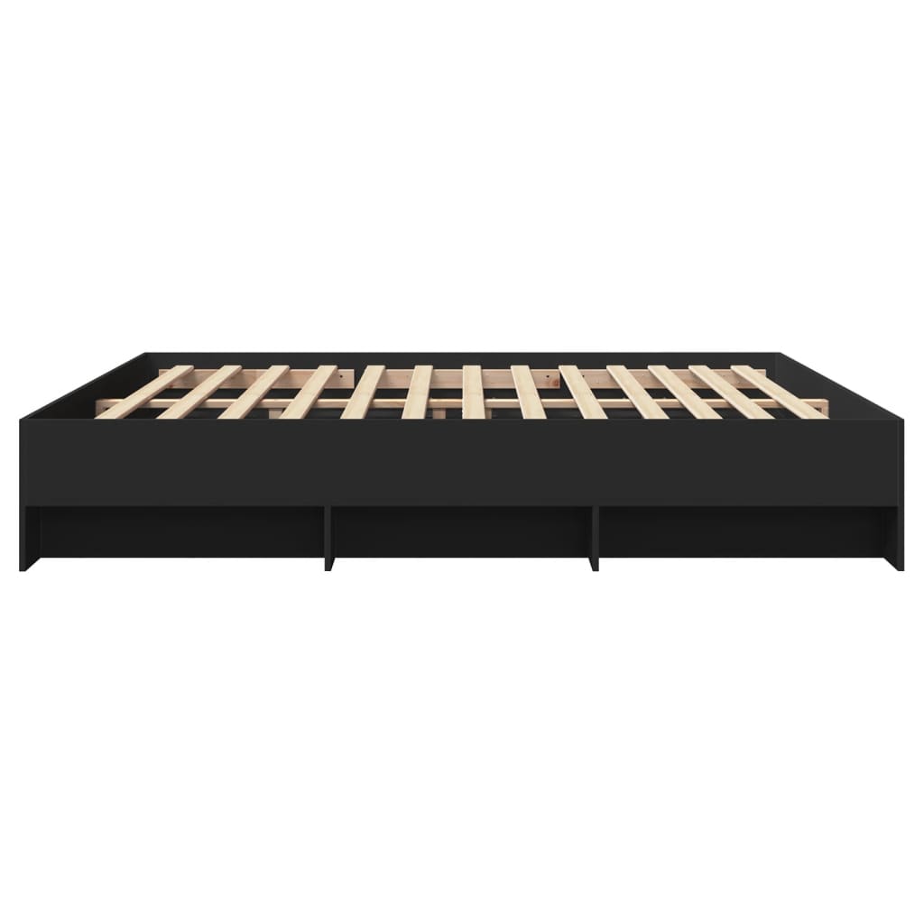 Bedframe zonder matras 180x200 cm spaanplaat zwart is nu te koop bij PeponiXL, paradijselijk wonen!