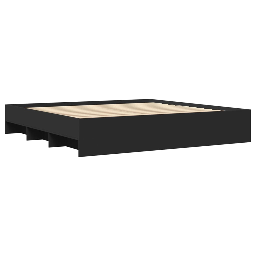 Bedframe zonder matras 180x200 cm spaanplaat zwart is nu te koop bij PeponiXL, paradijselijk wonen!
