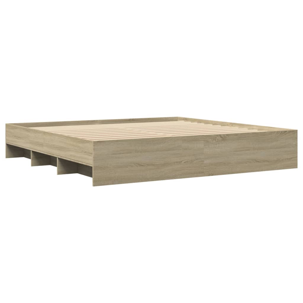 Bedframe zonder matras hout sonoma eikenkleurig 180x200 cm is nu te koop bij PeponiXL, paradijselijk wonen!