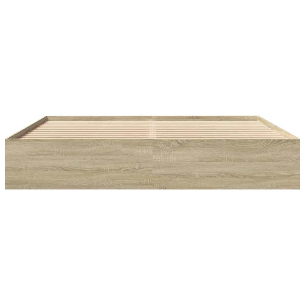 Bedframe zonder matras hout sonoma eikenkleurig 180x200 cm is nu te koop bij PeponiXL, paradijselijk wonen!