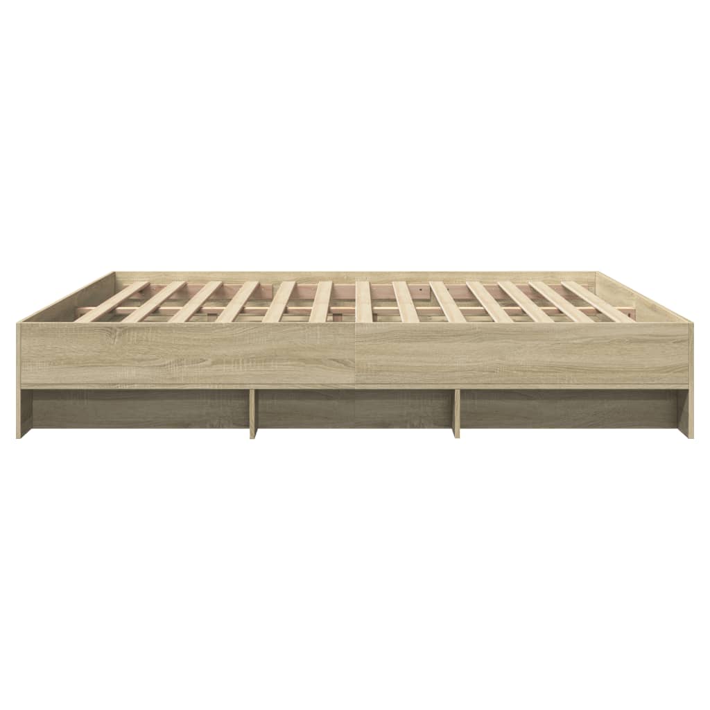 Bedframe zonder matras hout sonoma eikenkleurig 180x200 cm is nu te koop bij PeponiXL, paradijselijk wonen!