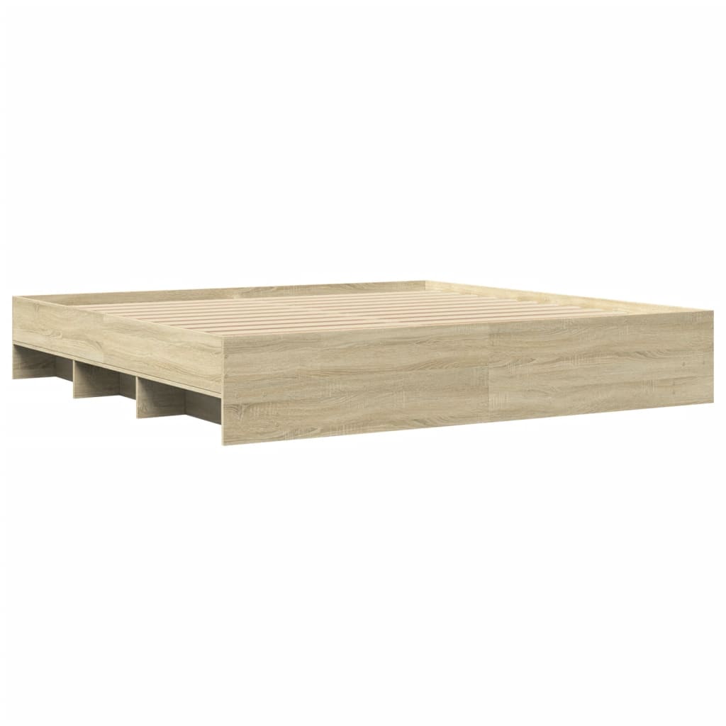 Bedframe zonder matras hout sonoma eikenkleurig 180x200 cm is nu te koop bij PeponiXL, paradijselijk wonen!