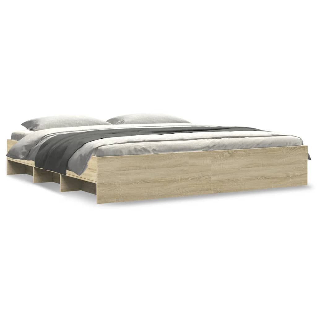 Bedframe zonder matras hout sonoma eikenkleurig 180x200 cm is nu te koop bij PeponiXL, paradijselijk wonen!