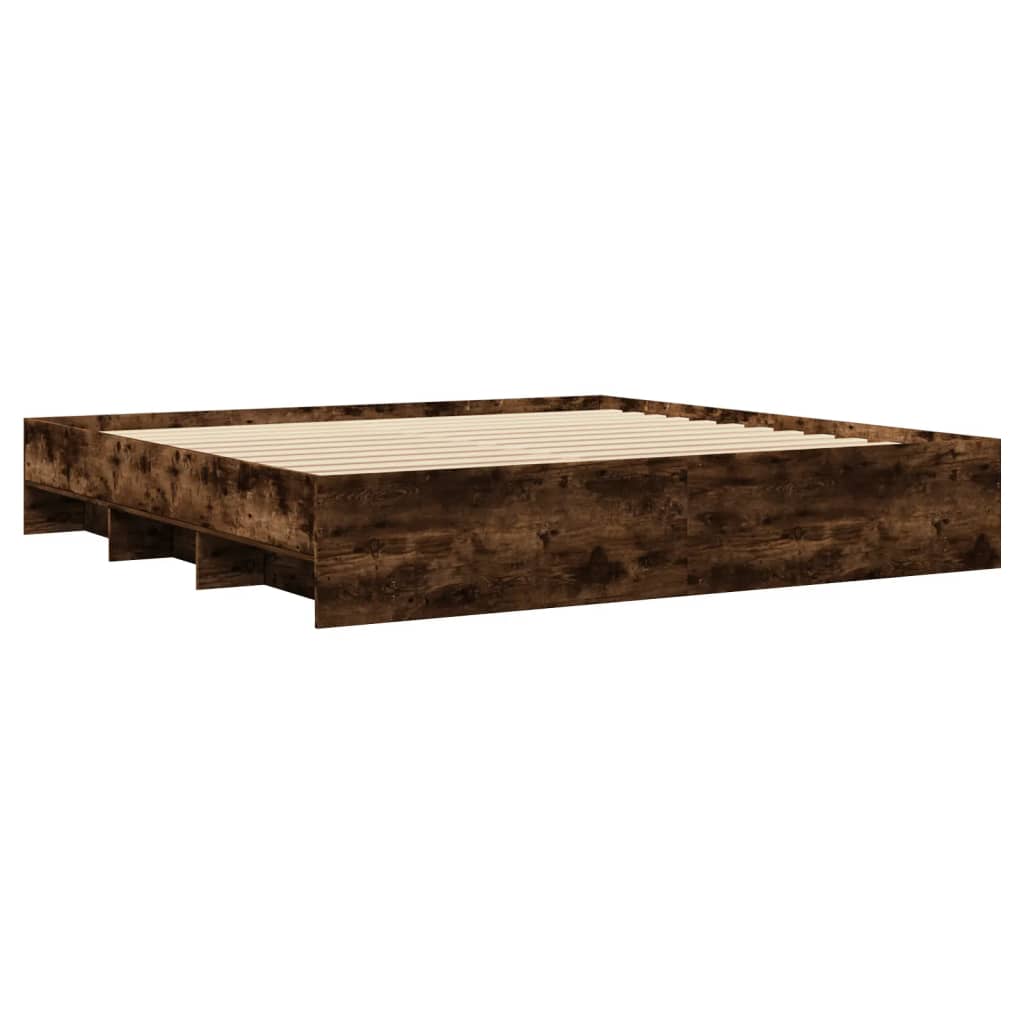 Bedframe zonder matras hout gerookt eikenkleurig 180x200 cm is nu te koop bij PeponiXL, paradijselijk wonen!