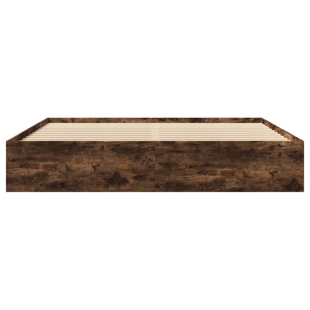 Bedframe zonder matras hout gerookt eikenkleurig 180x200 cm is nu te koop bij PeponiXL, paradijselijk wonen!