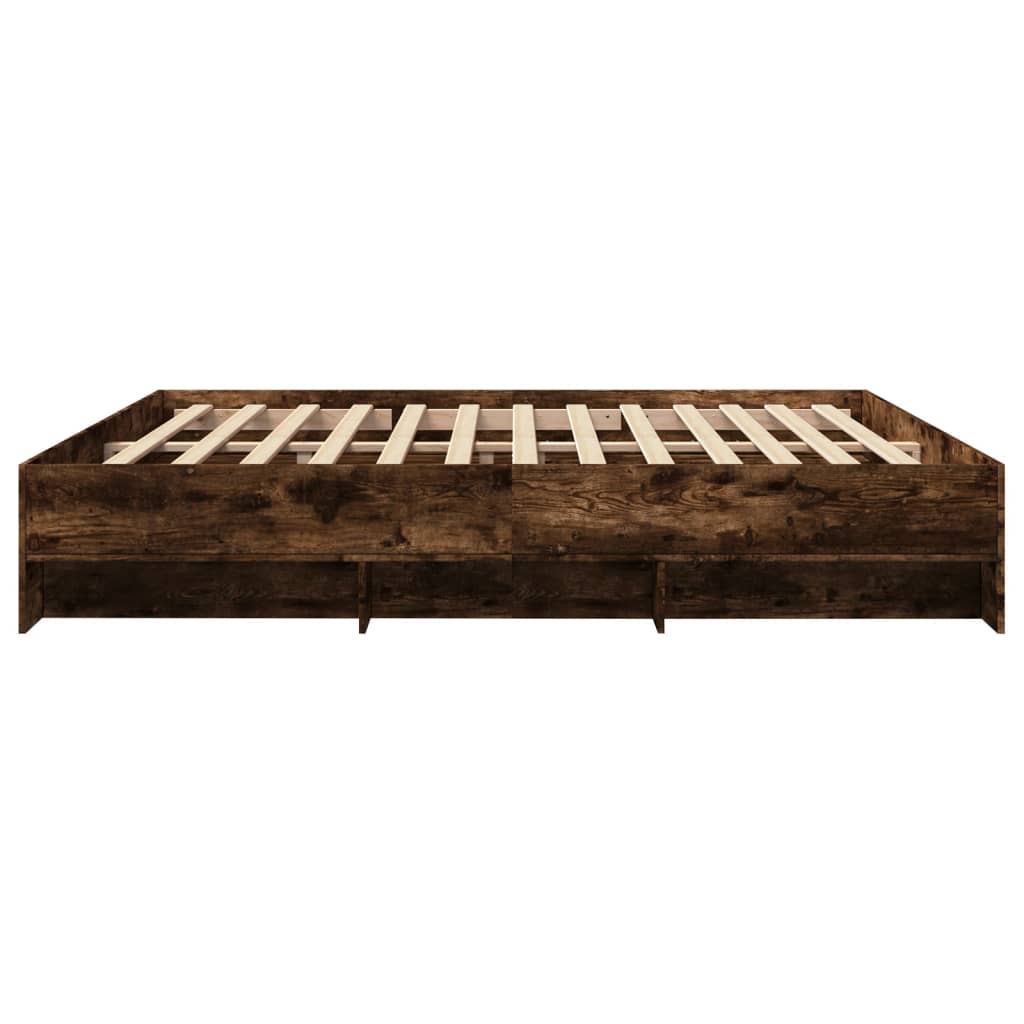 Bedframe zonder matras hout gerookt eikenkleurig 180x200 cm is nu te koop bij PeponiXL, paradijselijk wonen!