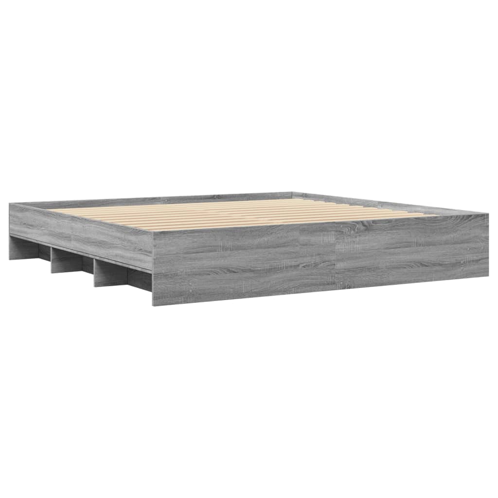 Bedframe zonder matras 180x200 cm spaanplaat grijs Sonoma is nu te koop bij PeponiXL, paradijselijk wonen!