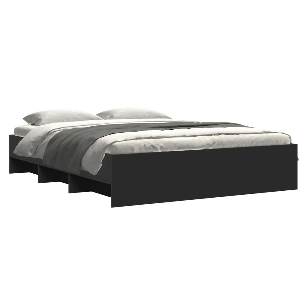 Bedframe zonder matras 160x200 cm spaanplaat zwart is nu te koop bij PeponiXL, paradijselijk wonen!