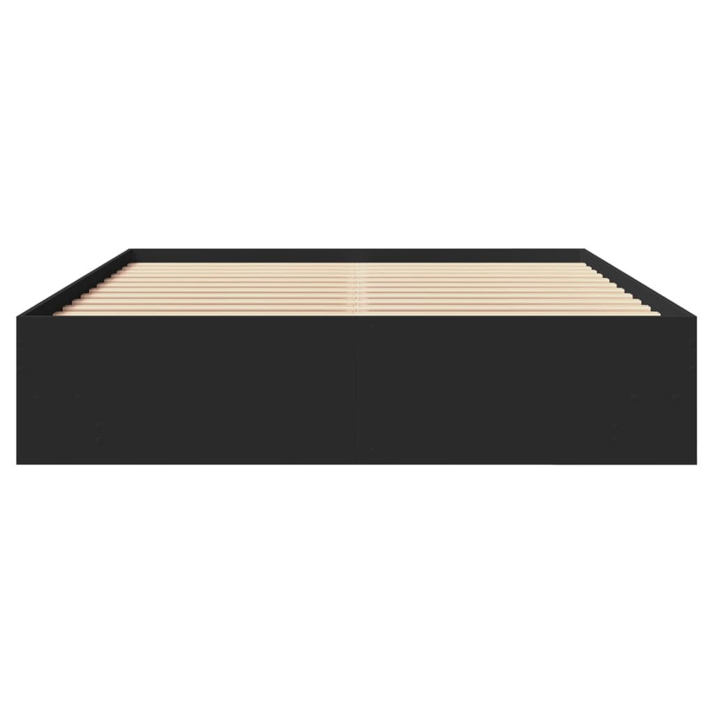 Bedframe zonder matras 160x200 cm spaanplaat zwart is nu te koop bij PeponiXL, paradijselijk wonen!