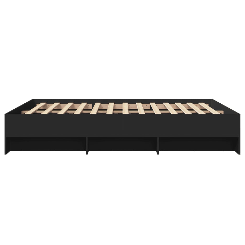 Bedframe zonder matras 160x200 cm spaanplaat zwart is nu te koop bij PeponiXL, paradijselijk wonen!