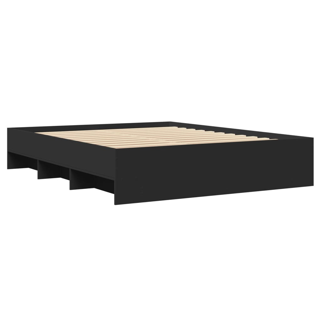 Bedframe zonder matras 160x200 cm spaanplaat zwart is nu te koop bij PeponiXL, paradijselijk wonen!
