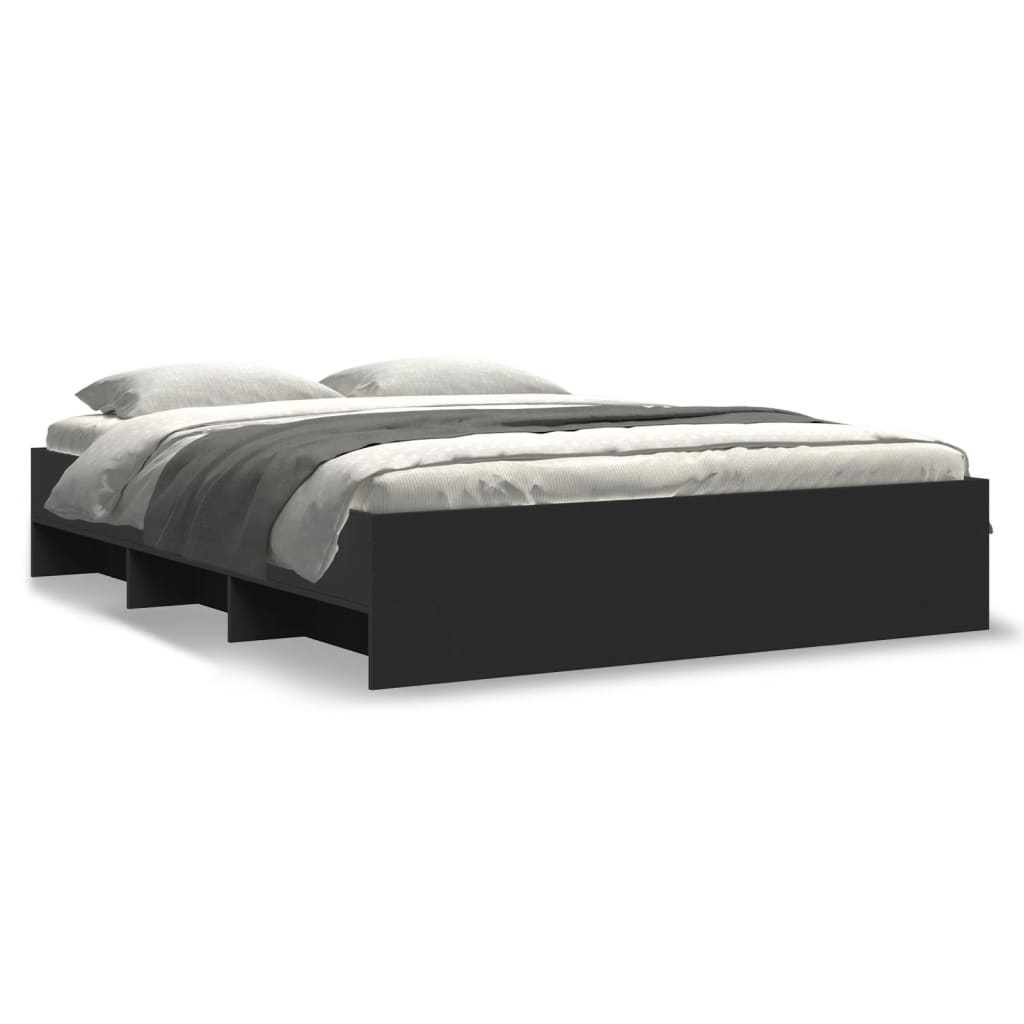 Bedframe zonder matras 160x200 cm spaanplaat zwart is nu te koop bij PeponiXL, paradijselijk wonen!