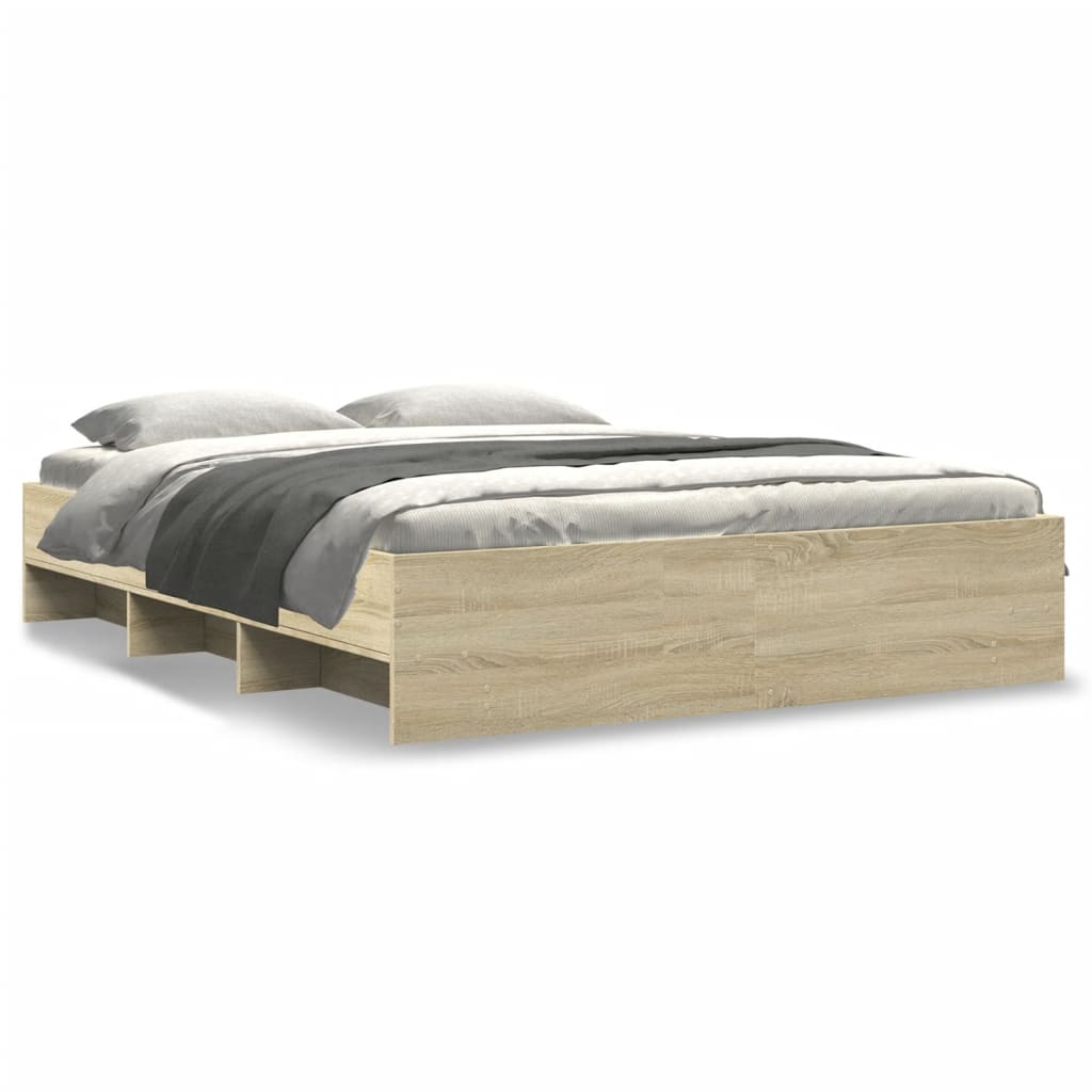 Bedframe zonder matras hout sonoma eikenkleurig 160x200 cm is nu te koop bij PeponiXL, paradijselijk wonen!