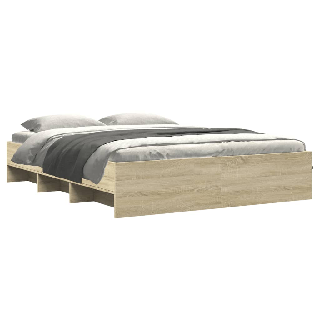 Bedframe zonder matras hout sonoma eikenkleurig 160x200 cm is nu te koop bij PeponiXL, paradijselijk wonen!