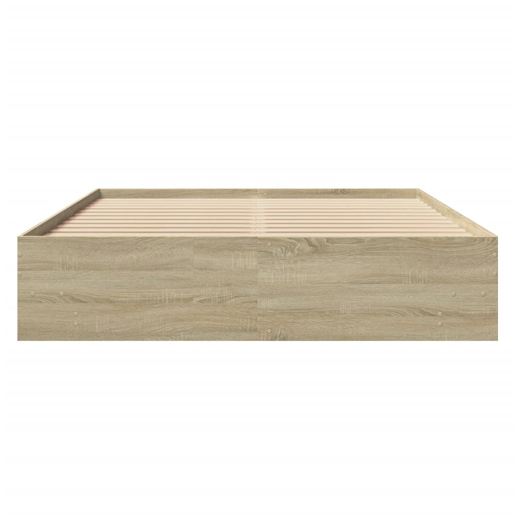 Bedframe zonder matras hout sonoma eikenkleurig 160x200 cm is nu te koop bij PeponiXL, paradijselijk wonen!