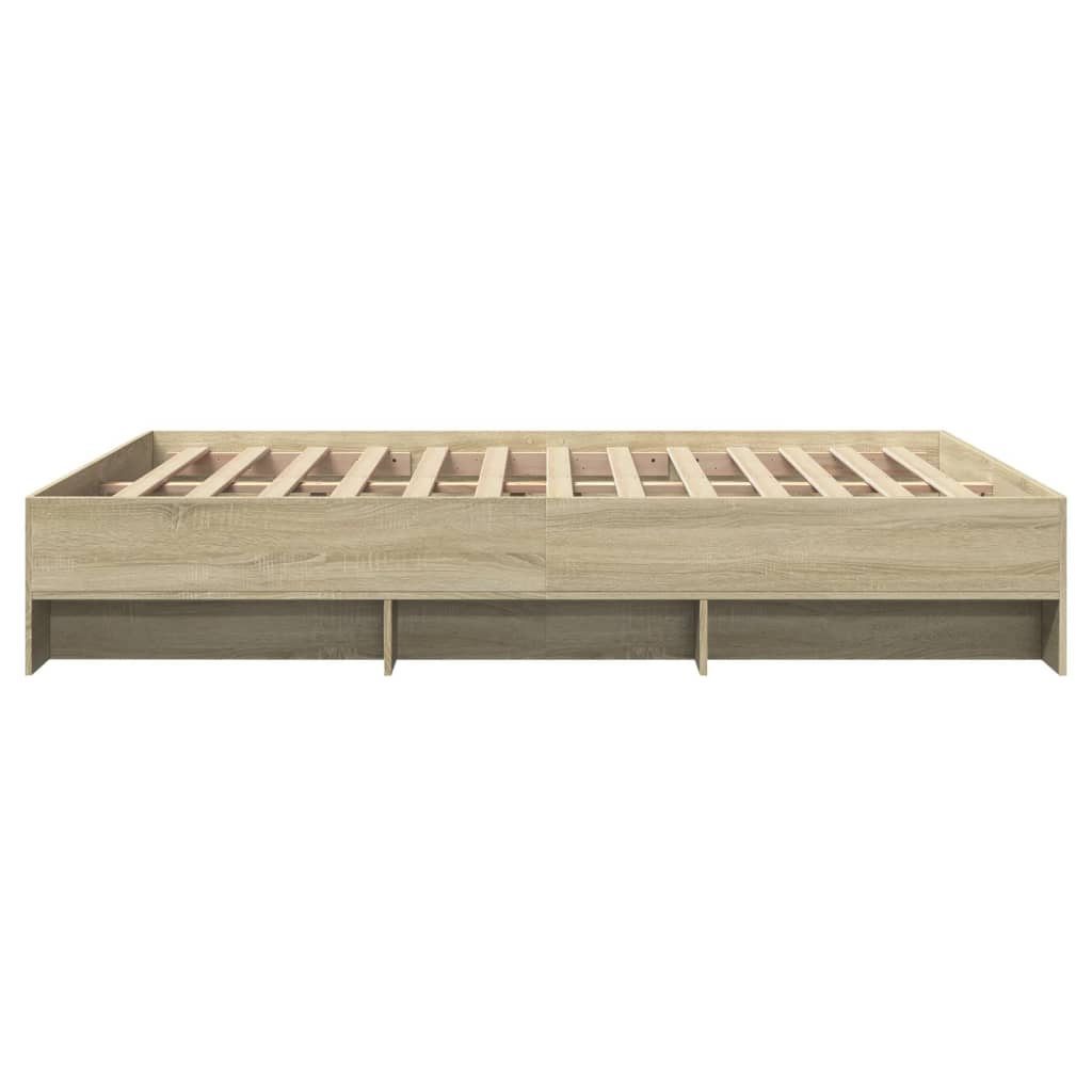 Bedframe zonder matras hout sonoma eikenkleurig 160x200 cm is nu te koop bij PeponiXL, paradijselijk wonen!