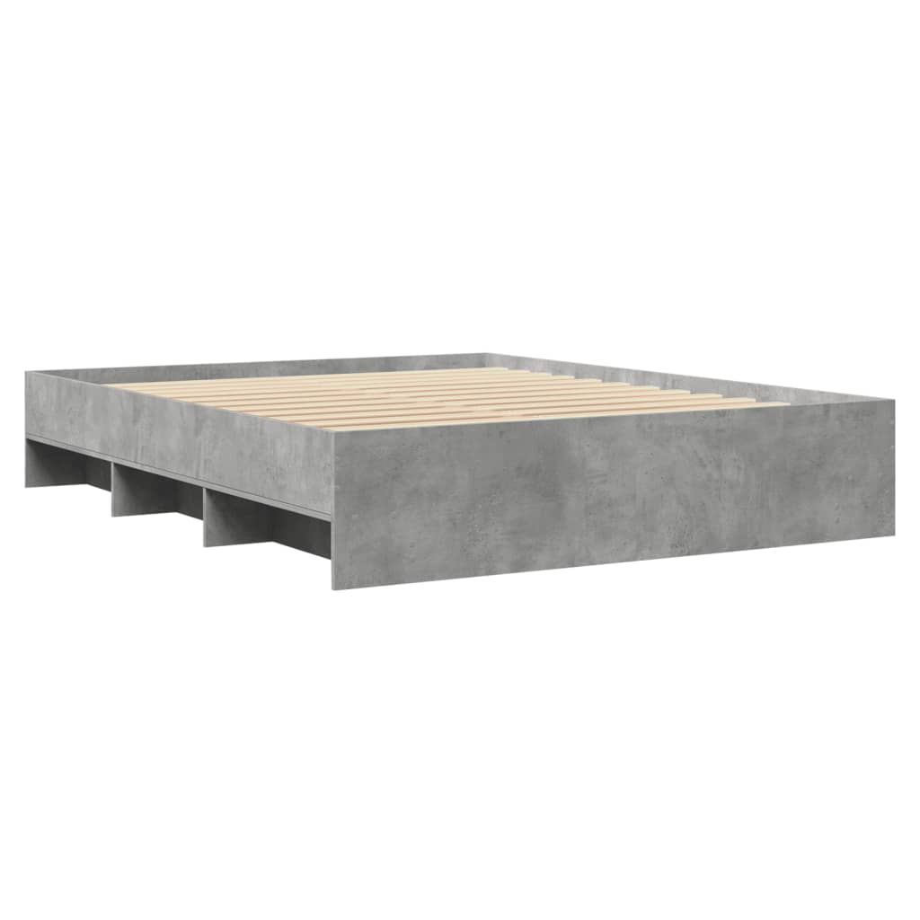 Bedframe zonder matras 160x200 cm spaanplaat betongrijs is nu te koop bij PeponiXL, paradijselijk wonen!