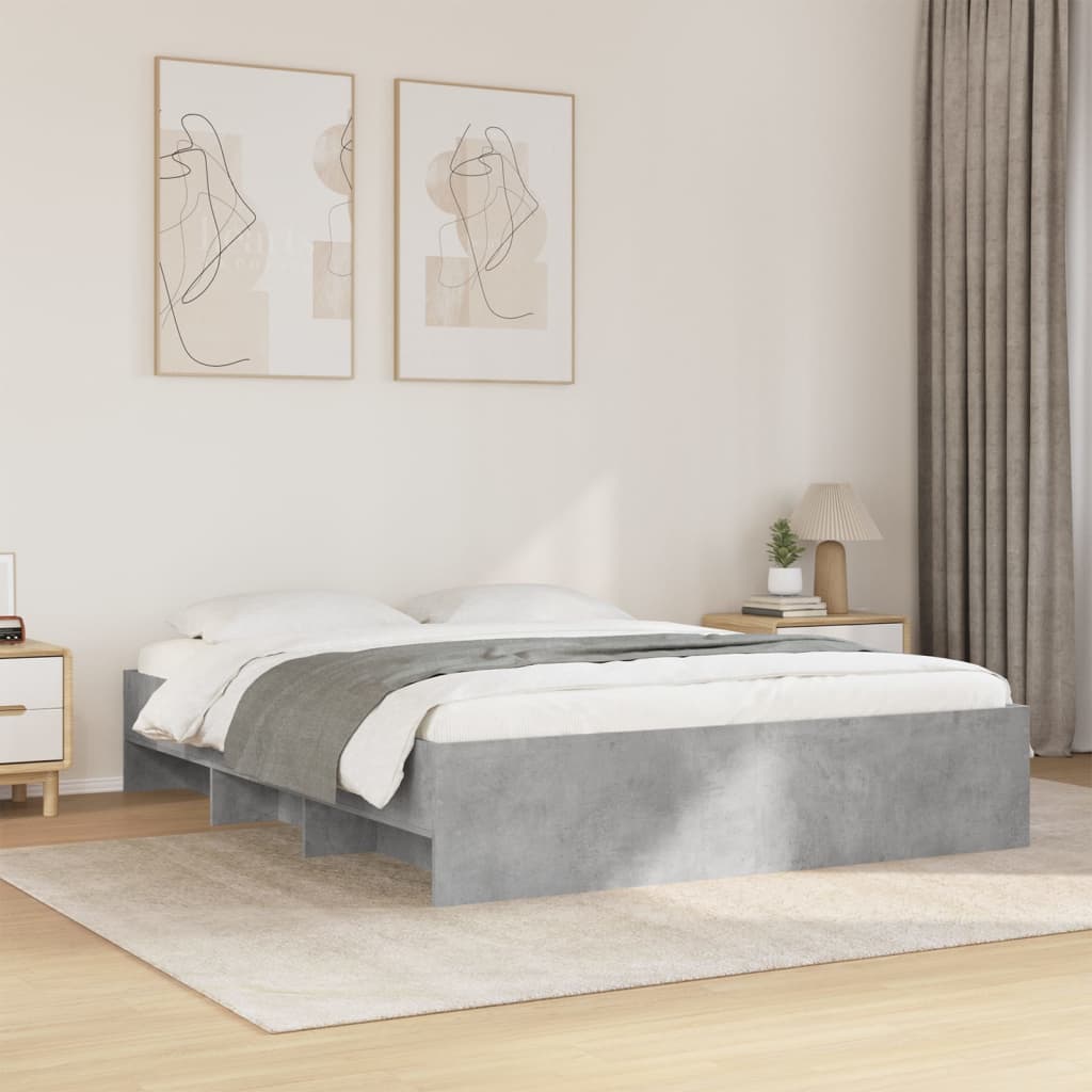 Bedframe zonder matras 160x200 cm spaanplaat betongrijs is nu te koop bij PeponiXL, paradijselijk wonen!