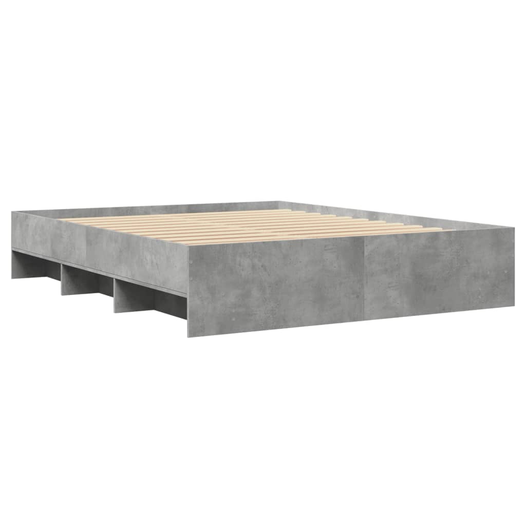 Bedframe zonder matras 160x200 cm spaanplaat betongrijs is nu te koop bij PeponiXL, paradijselijk wonen!