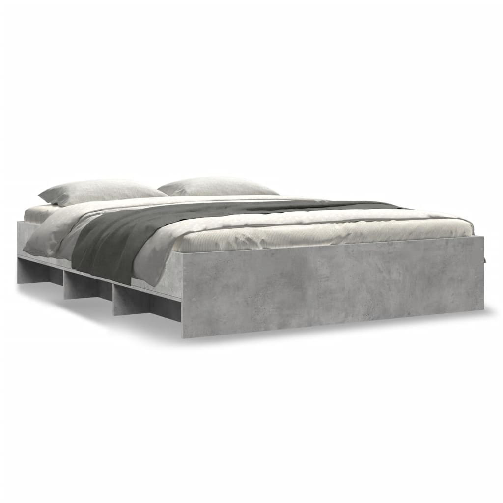 Bedframe zonder matras 160x200 cm spaanplaat betongrijs is nu te koop bij PeponiXL, paradijselijk wonen!