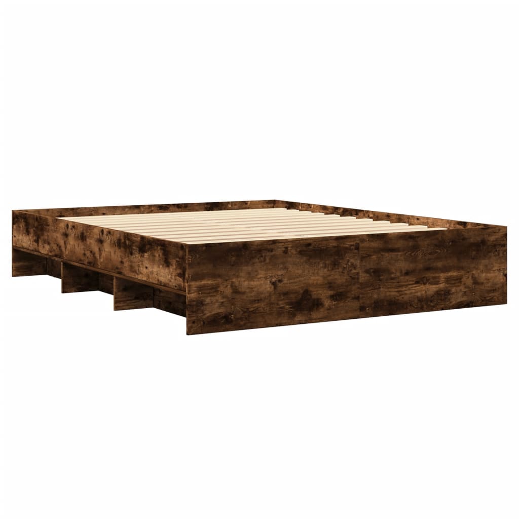 Bedframe zonder matras hout gerookt eikenkleurig 160x200 cm is nu te koop bij PeponiXL, paradijselijk wonen!