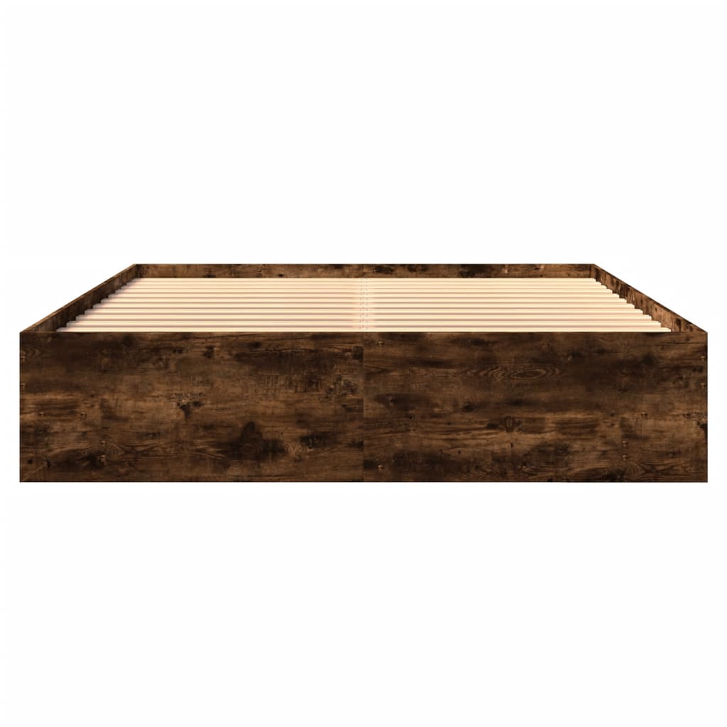Bedframe zonder matras hout gerookt eikenkleurig 160x200 cm is nu te koop bij PeponiXL, paradijselijk wonen!