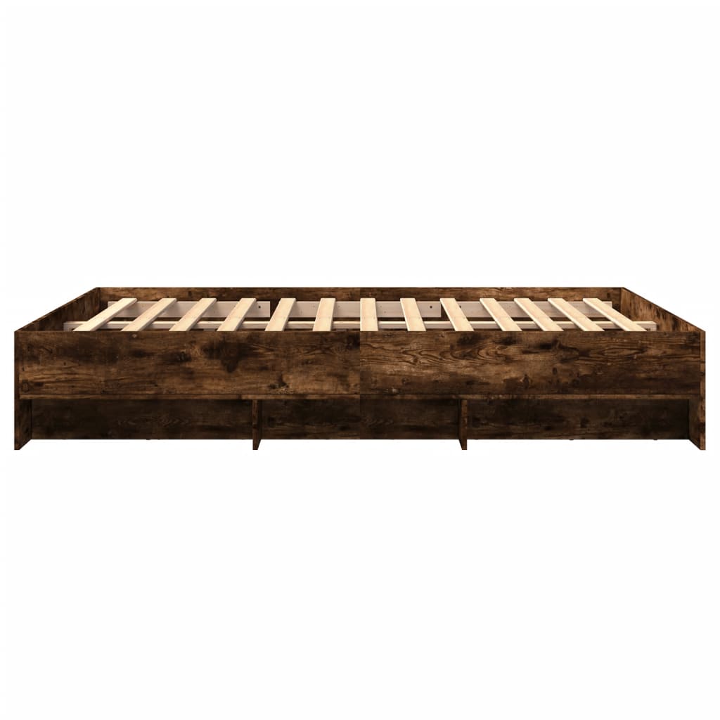 Bedframe zonder matras hout gerookt eikenkleurig 160x200 cm is nu te koop bij PeponiXL, paradijselijk wonen!