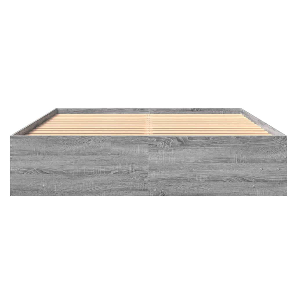 Bedframe zonder matras 160x200 cm spaanplaat grijs Sonoma is nu te koop bij PeponiXL, paradijselijk wonen!