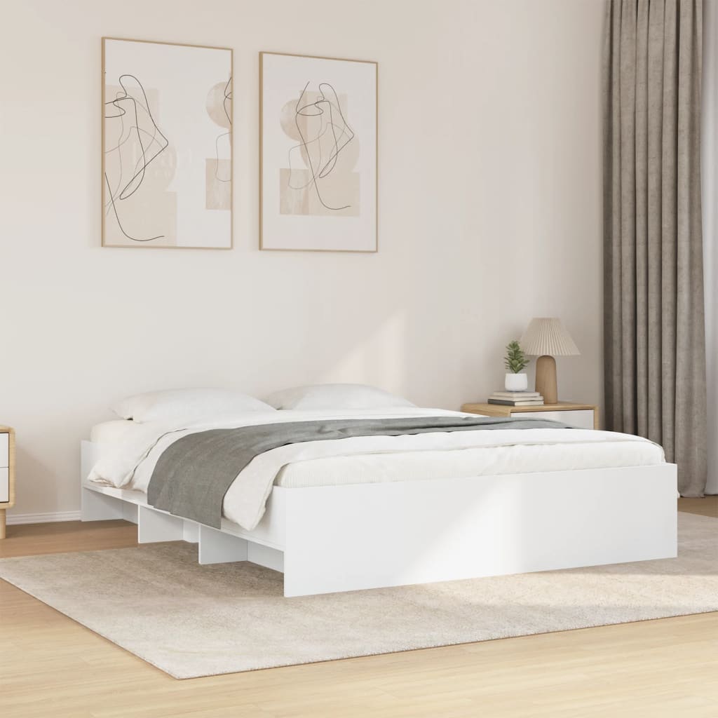 Bedframe bewerkt hout wit 150x200 cm is nu te koop bij PeponiXL, paradijselijk wonen!